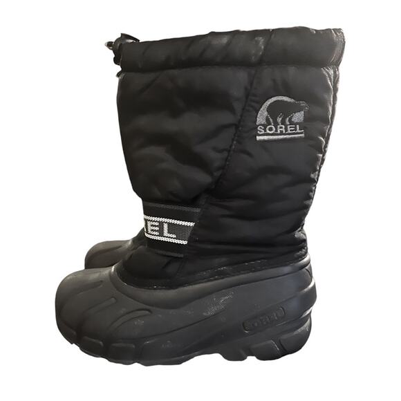 Sorel Winter Boots Youth Cub Black Snow Boots Waterproof and Lined